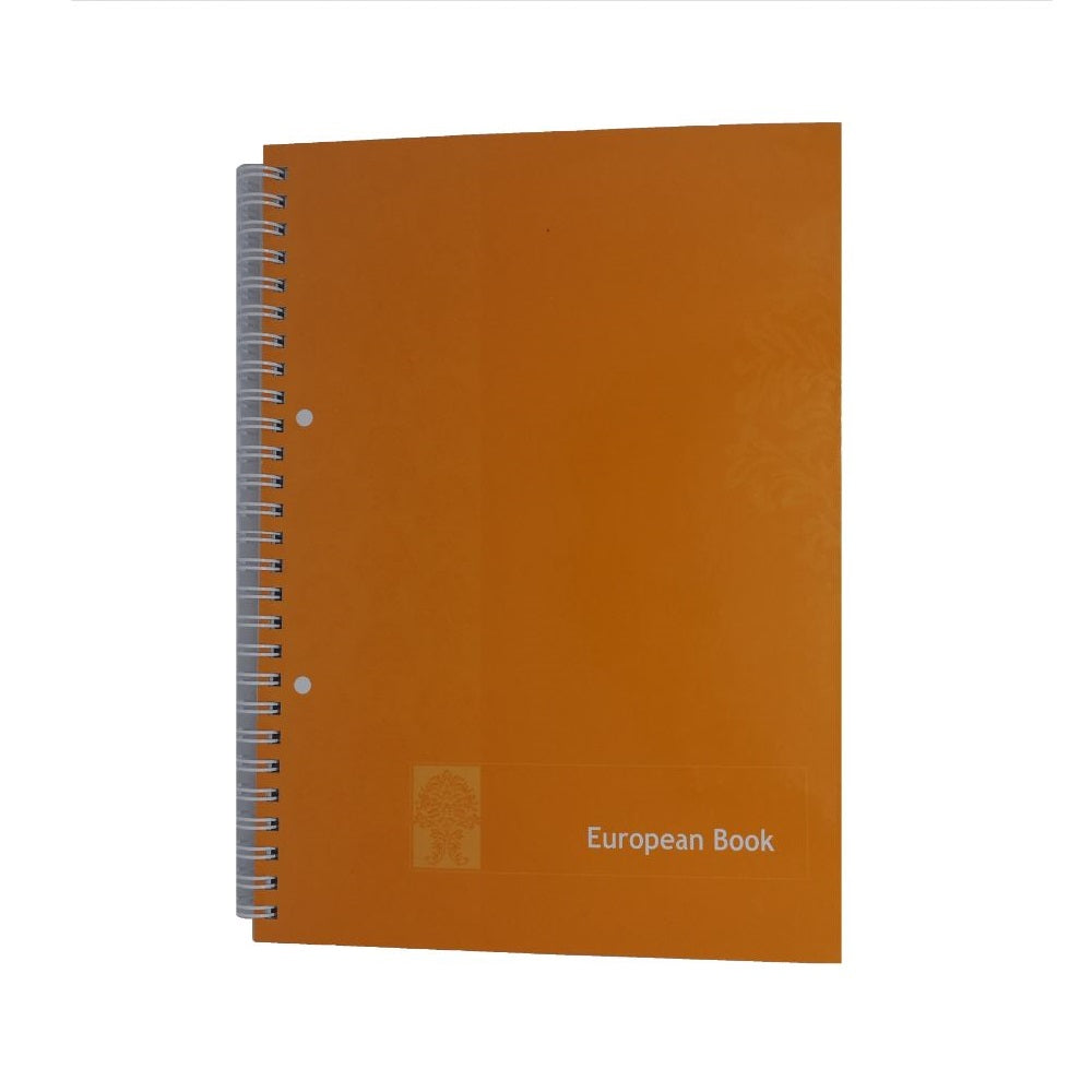 Caiet European Book A5 Dictando cu Dublu Spira Metalica, 80 File, Coperta Policromie Portocalie, Caiet Spiralat Dictando, Caiete Tip Agenda