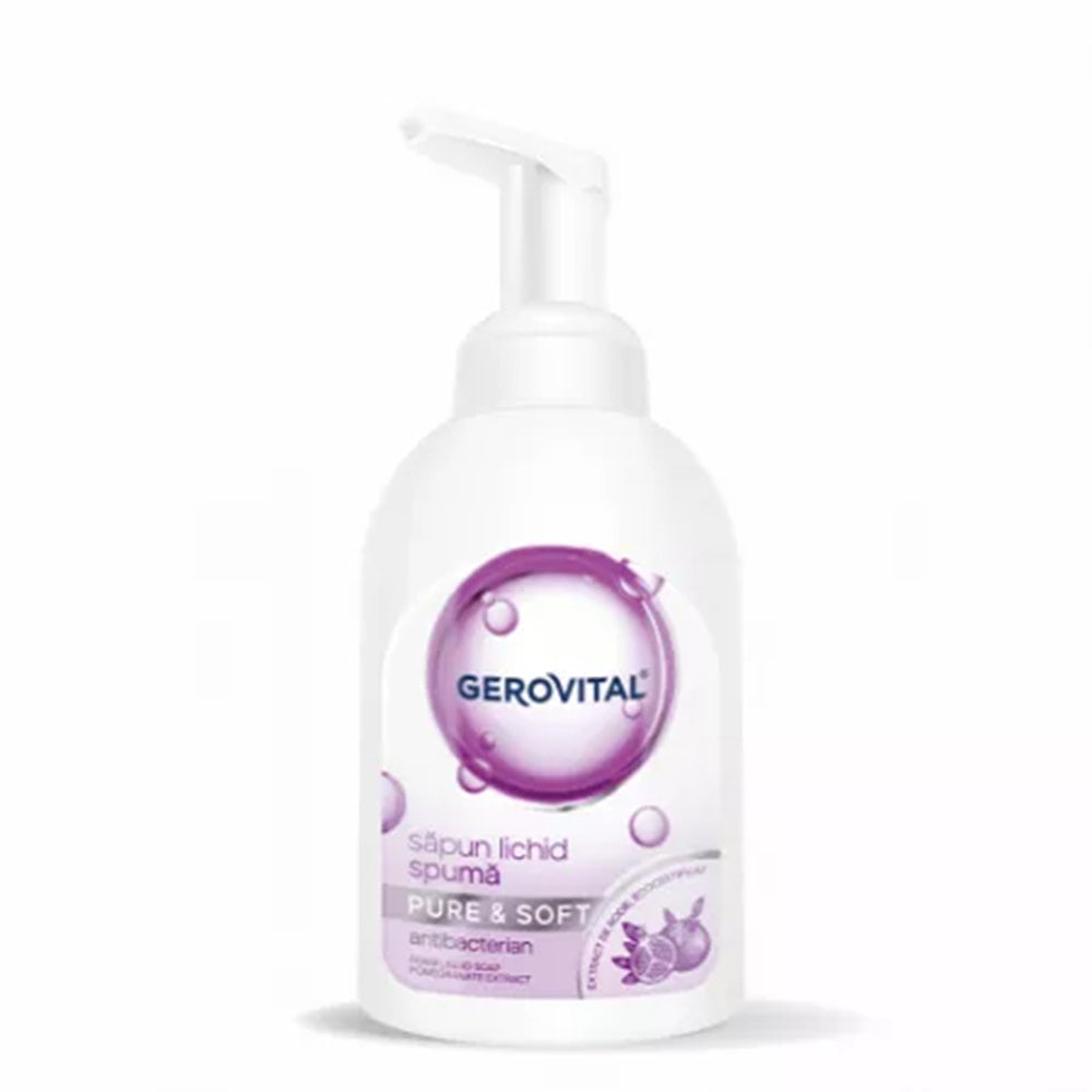 Sapun Lichid Spuma Gerovital Antibacterian Pure & Soft, 300 ml