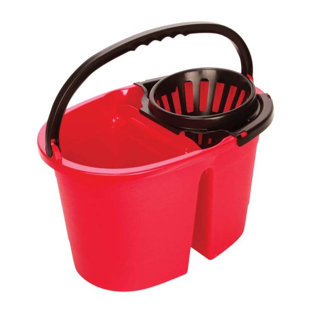 Galeata Mop Bicompartimentata 16 L, cu Storcator, Polipropilena, Rosie, Galeti Bicompartimentate cu Storcator, Galeti Plastic cu Storcator, Galeti 16 Litri pentru Mop, Galeata pentru Curatenie, Galeata pentru Mop, Galeata pentru Uz Casnic