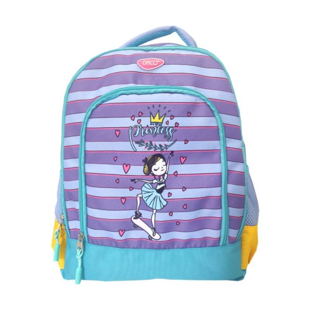 Ghiozdan DACO, 40x29x14 cm, Bretele Reglabile, Material Poliester, Culoare Albastru/Mov, Ghiozdane pentru Fete, Ghiozdane pentru Scoala, Ghiozdan de Scoala, Ghiozdan pentru Copii, Ghiozdan Scolar, Ghiozdane Scolare, Ghiozdanele