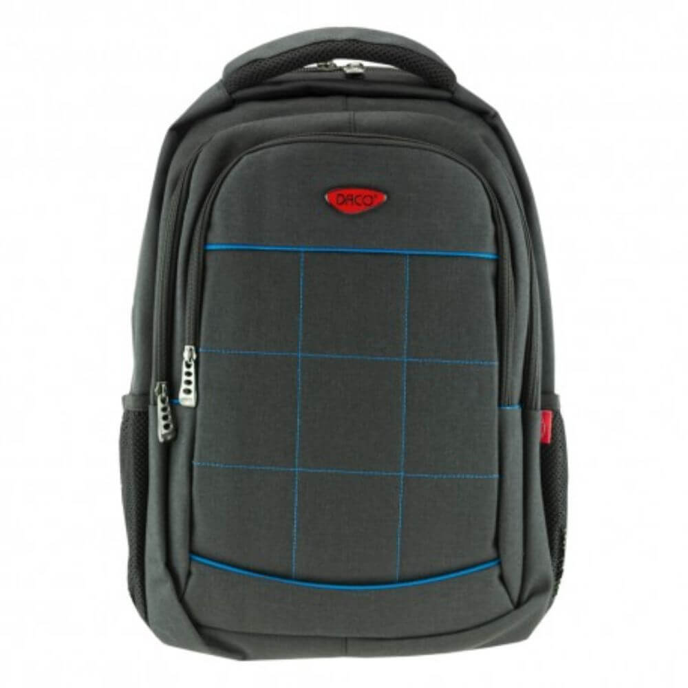 Ghiozdan DACO pentru Scolari, Dimensiuni 46x33x20 cm, Compartiment pentru Laptop, Material Poliester, Culoare Negru /Albastru, Ghiozdane Scolari, Ghiozdane Scoala, Ghiozdan Liceu, Ghiozdane Adolescenti, Ghiozdane DACO, Ghiozdan Negru