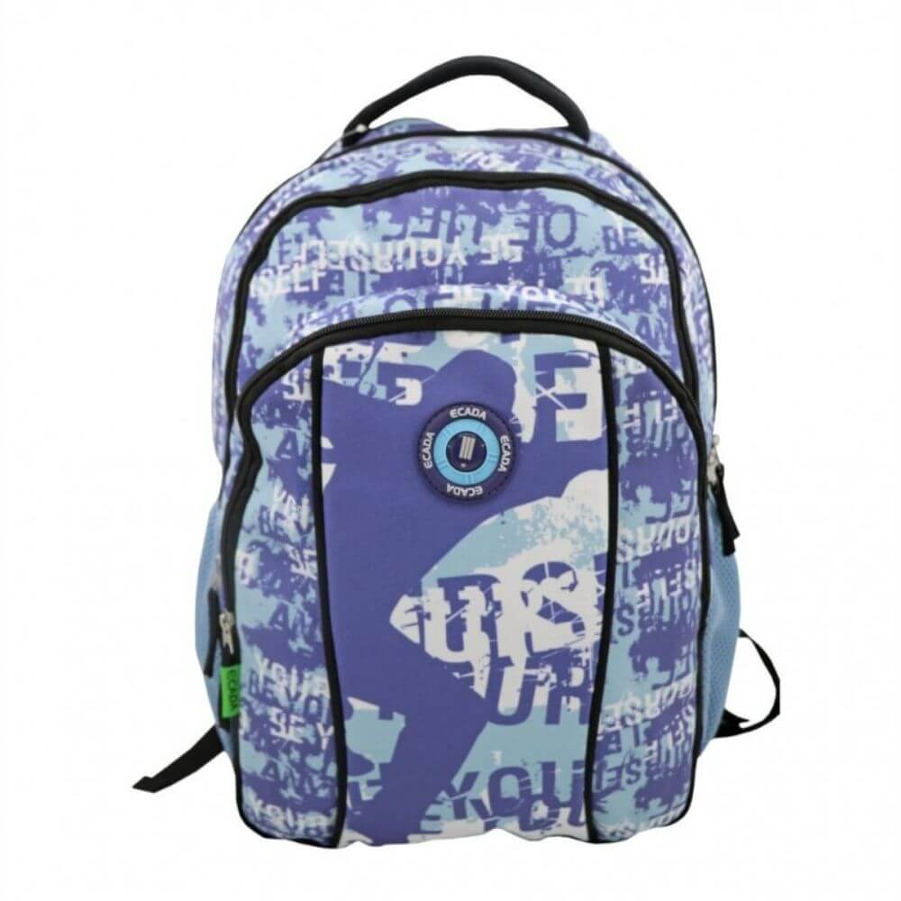 Ghiozdan ECADA pentru Fete si Baieti din Bumbac, Dimensiuni 45.8x31.8x15.3 cm, Culoare Albastra, Ghiozdan Scolar, Ghiozdan Scolari, Ghiozdane Scoala, Ghiozdane Adolescenti, Ghiozdane ECADA, Ghiozdan Albastru, Ghiozdane Scolare, Rechizite Scolare