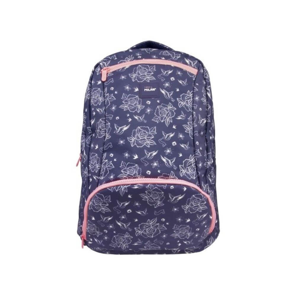 Ghiozdan ECADA pentru Fete, Inaltime 45 cm, Compartiment Laptop , Material Poliester, Culoare Gri/Alb, Ghiozdan Scolar, Ghiozdan Scolari, Ghiozdane Scoala, Ghiozdan Fete, Ghiozdane Adolescenti, Ghiozdane ECADA, Ghiozdane Scolare, Rechizite Scolare