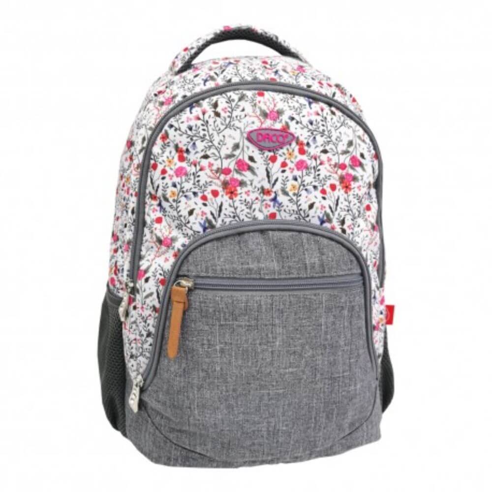 Ghiozdan DACO pentru Scolari, Model Floral, 44.5x31.5x15 cm, Poliester, Multicolor, Ghiozdan Scolar, Ghiozdan Scolari, Ghiozdane Scoala, Ghiozdan Adolescenti, Ghiozdane Adolescenti, Rucsac Scoala, Ghiozdan Mare
