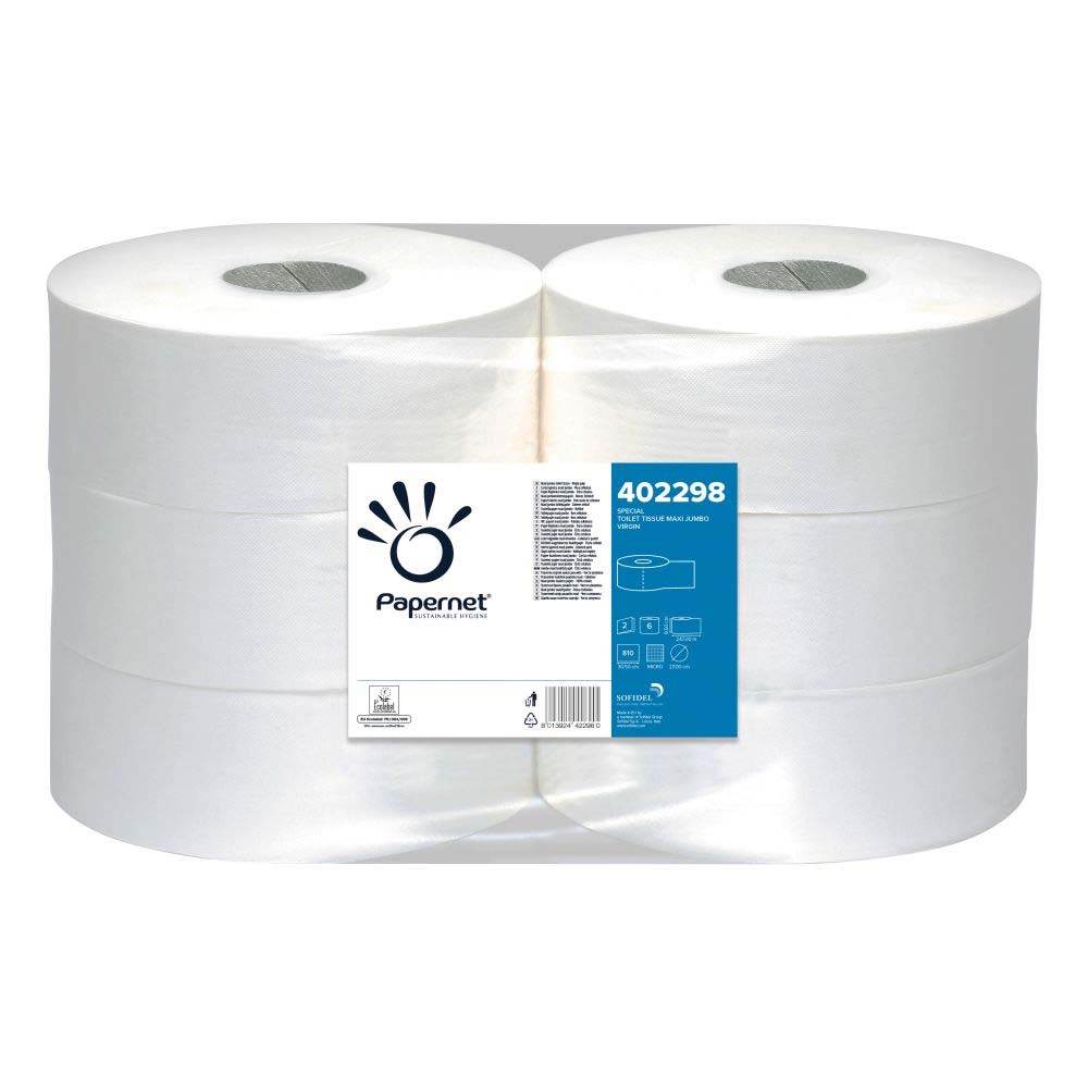 Hartie Igienica Papernet Maxi Ecolabel din Celuloza, 2 Straturi, 247 m, 6 Role/Bax