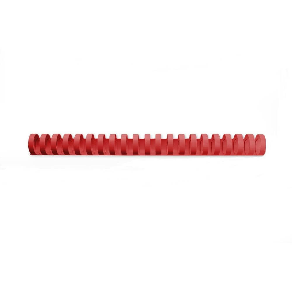 Inele din Plastic pentru Indosariere EVOffice, Dimensiune 14 mm, Capacitate 125 Coli, 100 Buc/Bax, Culoare Rosu, Spirale din Plastic de Legat
