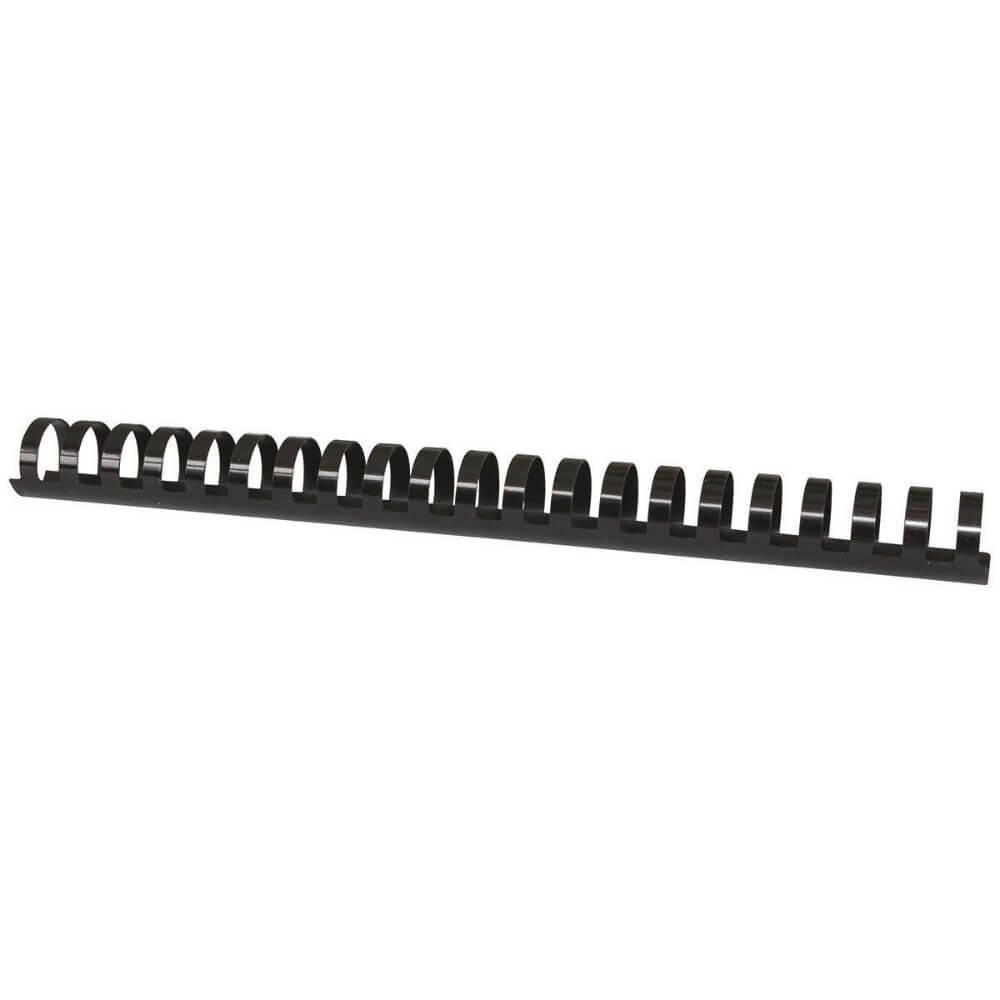 Inele din Plastic pentru Indosariere EVOffice, Dimensiune 16 mm, Capacitate 145 Coli, 100 Buc/Bax, Culoare Negru, Spirale din Plastic de Legat