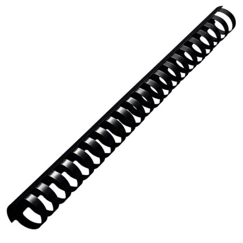 Inele din Plastic pentru Indosariere EVOffice, Dimensiune 22 mm, Capacitate 210 Coli, 50 Buc/Bax, Culoare Negru, Spirale din Plastic de Legat