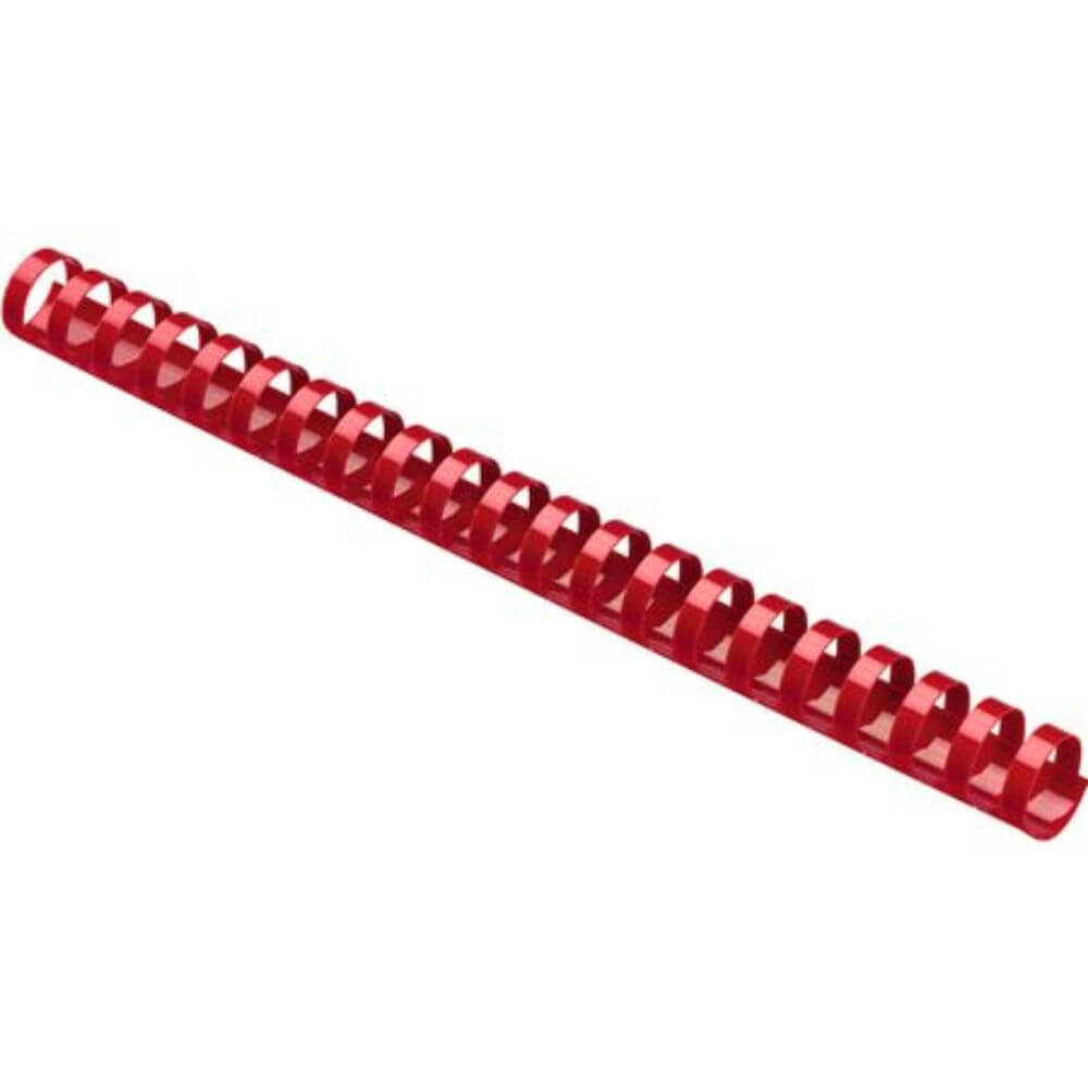 Inele din Plastic pentru Indosariere EVOffice, Dimensiune 25 mm, Capacitate 240 Coli, 50 Buc/Bax, Culoare Rosu, Spirale din Plastic de Legat