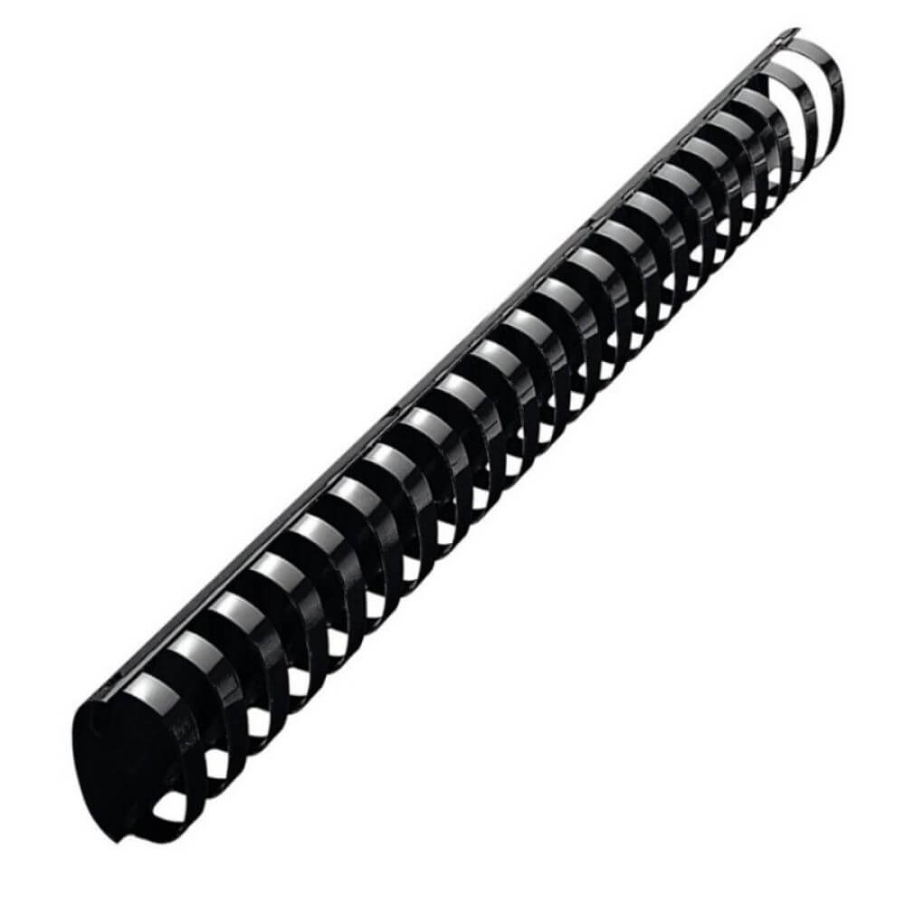 Inele din Plastic pentru Indosariere EVOffice, Dimensiune 38 mm, Capacitate 350 Coli, 50 Buc/Bax, Culoare Negru, Spirale din Plastic de Legat