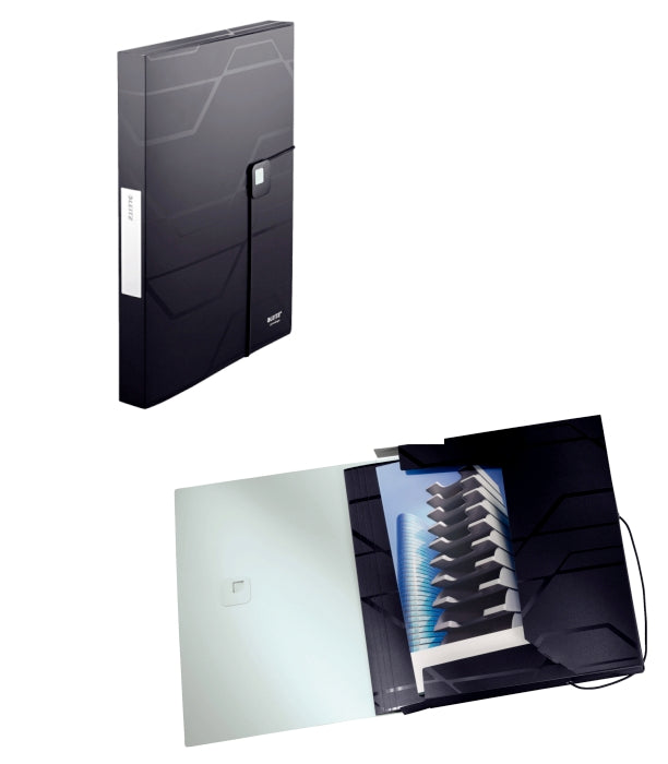 Mapa Plastic Jumbo, Cu Elastic, Leitz Prestige - Negru