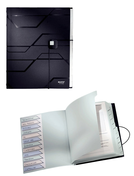 Mapa Plastic Cu 12 Separatoare, Leitz Prestige - Negru