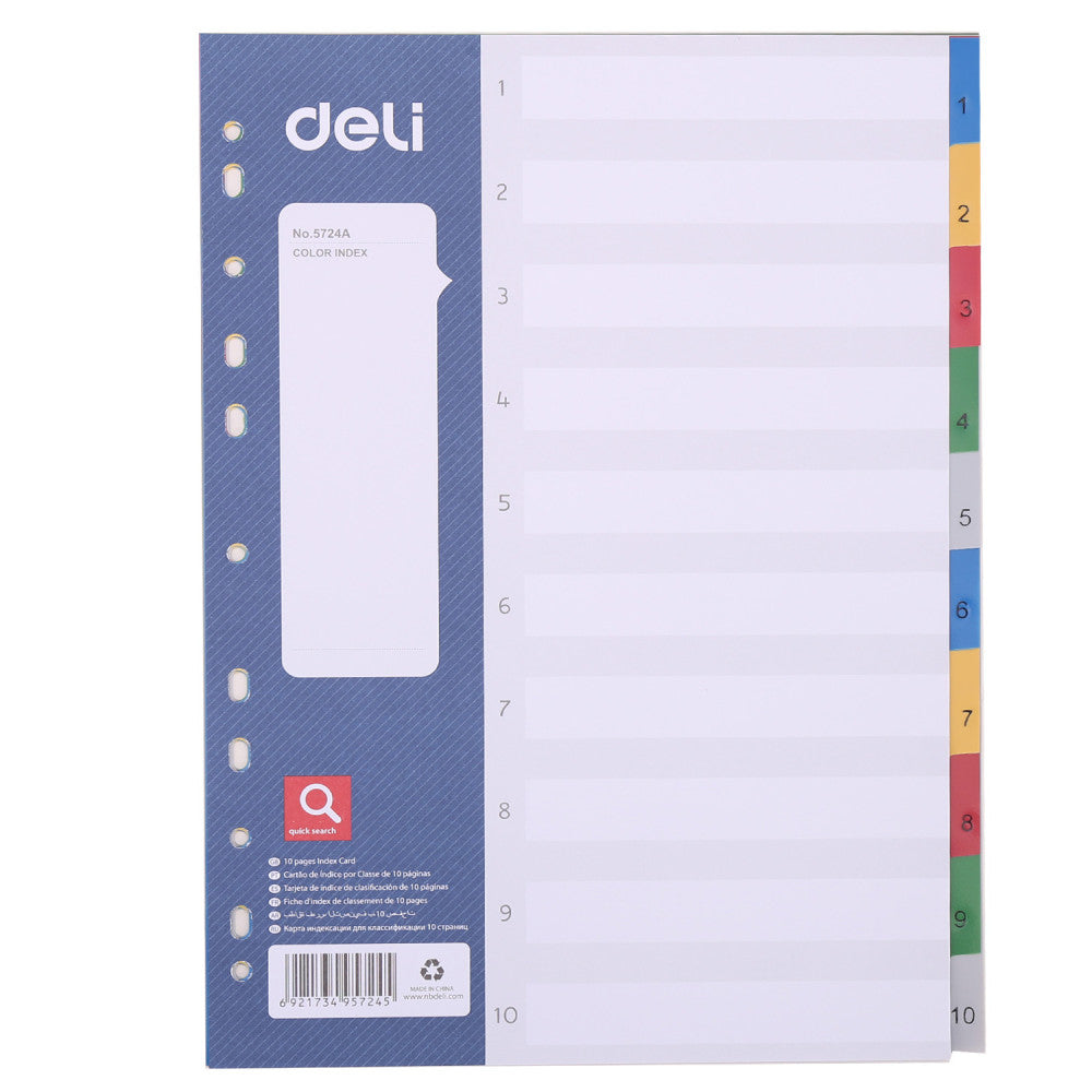 Separatoare Index Plastic 1-10 Deli