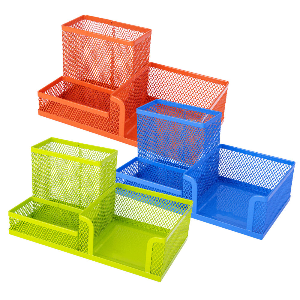 Suport Birou 3 Compartimente Mesh Color Deli