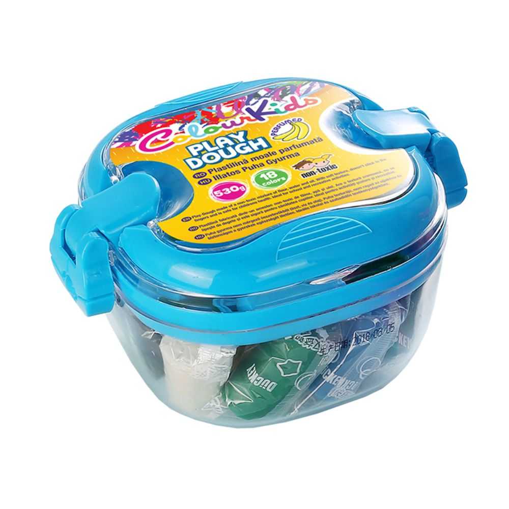 Plastilina in Caserola de Plastic Colour Kids, 18 Culori/Set, 530 g