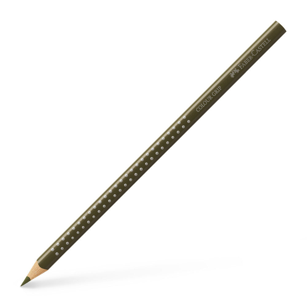 Creion Colorat Grip Verde Oliv Galbui Faber-castell