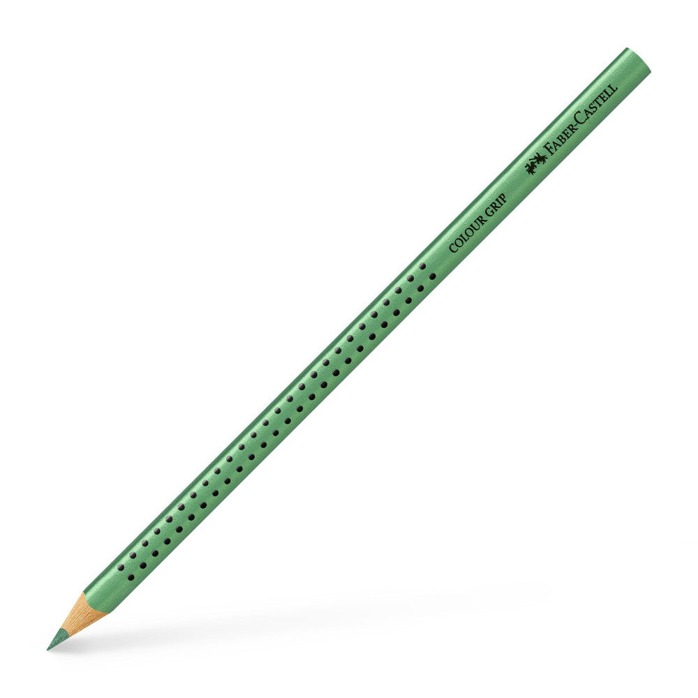 Creion Colorat Grip Verde Metalizat Faber-castell