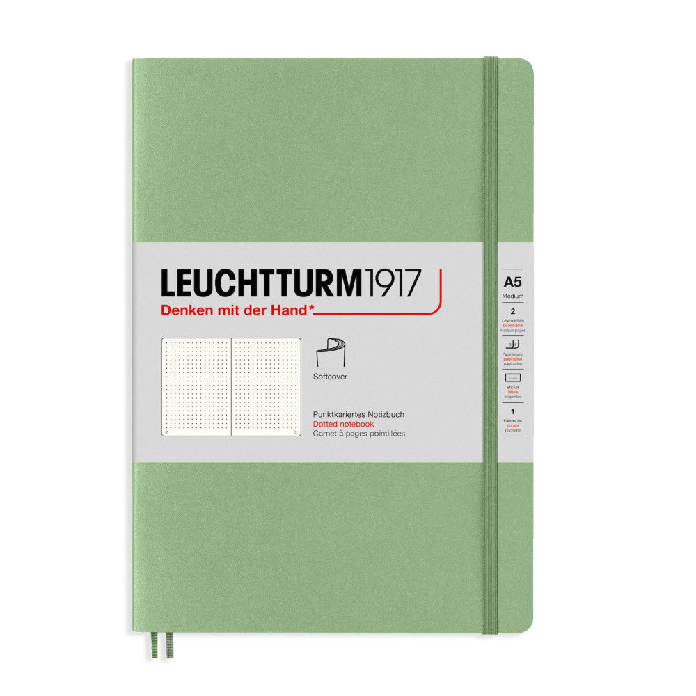 Caiet A5 Punctat Coperta Flexibila Vernil Pastel Leuchtturm