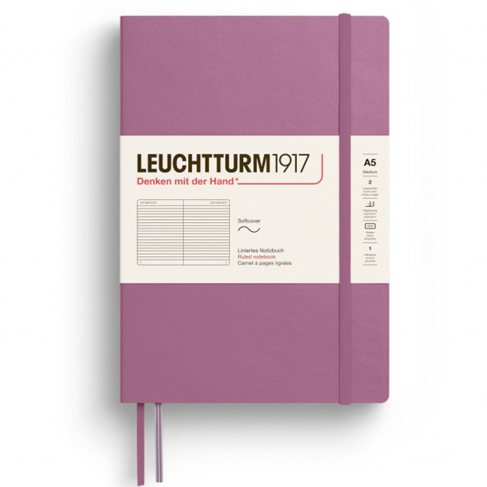 Caiet A5 Dictando Coperta Flexibila Dusty Rose Leuchtturm
