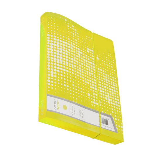 Mapa din Plastic A4 cu Elastic si Burduf Noki, Galben Neon, Mapa Protectie Documete cu Elastic, Mapa Protectie Hartii, Mapa Noki Protectie cu Elastic, Mapa Protectie Galbena