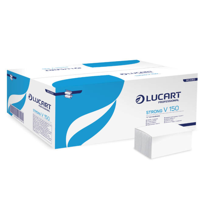 Servetele Albe V, 150 Buc/set, 23x25 Cm, 2 Straturi, 20set/bax Lucart