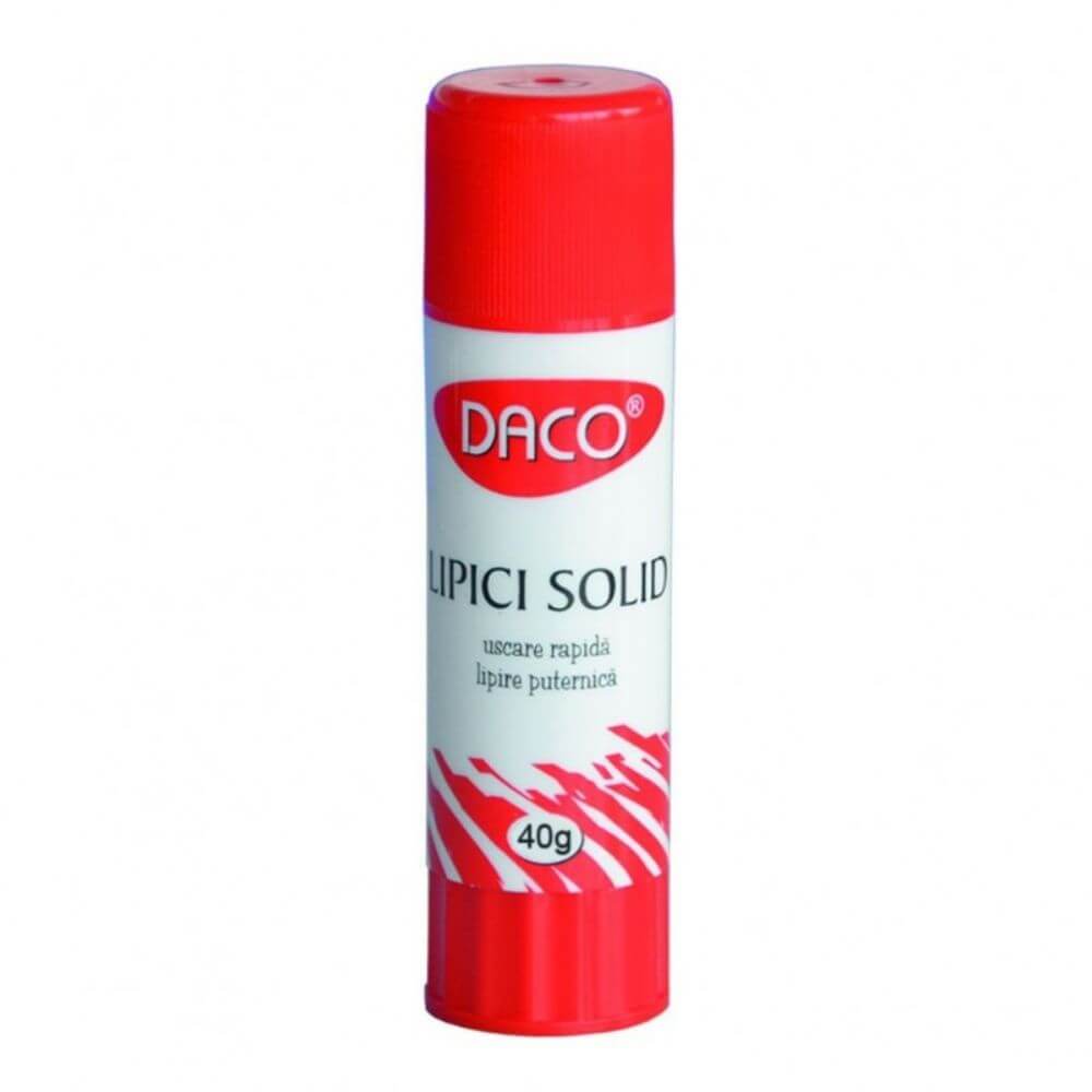 Lipici Solid DACO, 40 g, Material PVP, Lipici pentru Uz Scolar, Lipici Scoala, Lipici Solid Mic, Lipici Solid, Lipici pentru Craft, Lipici Daco Solid, Lipici din PVP, Lipici Solid cu Uscare Rapida, Lipici Solid Rezistent