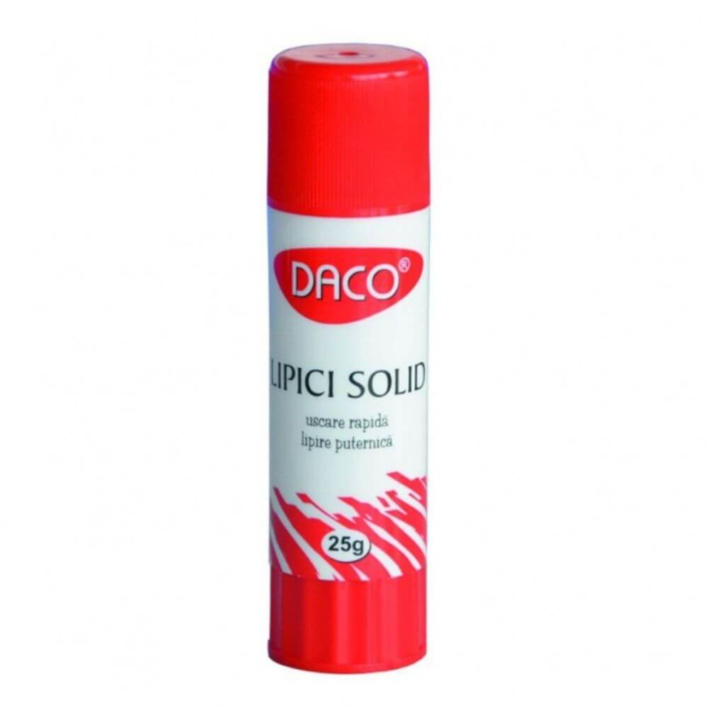Lipici Solid DACO, 25 g, Material PVP, Lipici pentru Uz Scolar, Lipici Scoala, Lipici Solid Mic, Lipici Solid, Lipici pentru Craft, Lipici Daco Solid, Lipici din PVP, Lipici Solid cu Uscare Rapida, Lipici Solid Rezistent