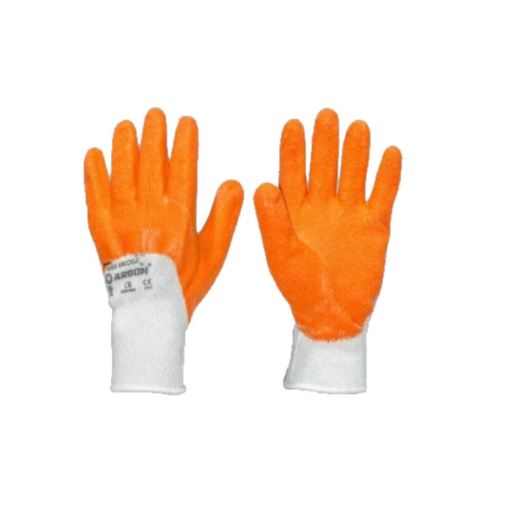 Manusi Protectie Dick Knuckle M7, 10/XL, Tesatura Bumbac/Tetron, Latex, Portocaliu, Manusi Protectie XL, Manusi Protectie Mari, Manusi Protectie Bumbac si Latex, Manusi Bumbac si Latex, Manusi Protectie cu Degete Cauciucate