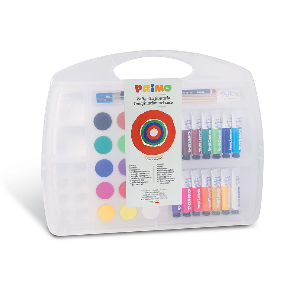 Tempera Morocolor Primo, cutie din plastic, 14 tuburi tempera, 15 acuarele