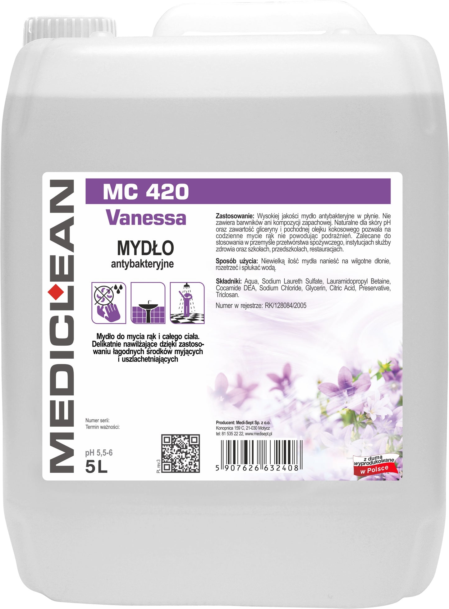 Sapun Lichid Antibacterian Mediclean Mc410, 5l Vanessa