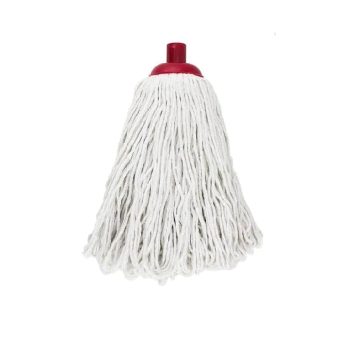 Rezerva Mop Din Bumbac Servana, Greutate 250g, Cap Culoare Rosie, Culoare Fibre Alba, Ideal Pentru Orice Suprafata
