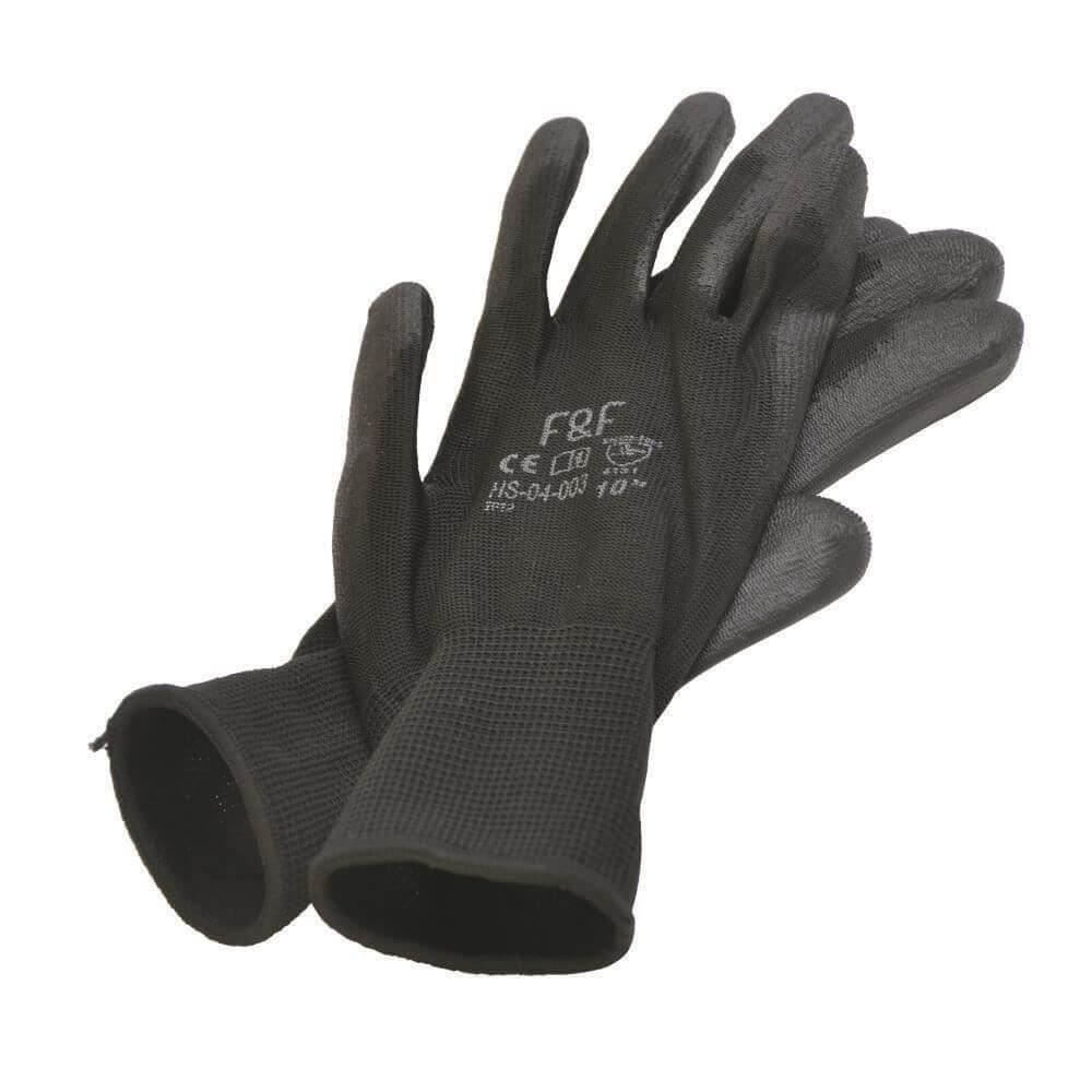 Manusi Protectie PROTEK Bunting Black, Tricot din Nylon, Marimea 8, Negre, Manusi din Latex pentru Uz General, Manusi Protectoare din Nylon, Manusi Sintetice de Protectia Muncii, Manusi din Nylon pentru Protectie, Manusi Protectie Maini