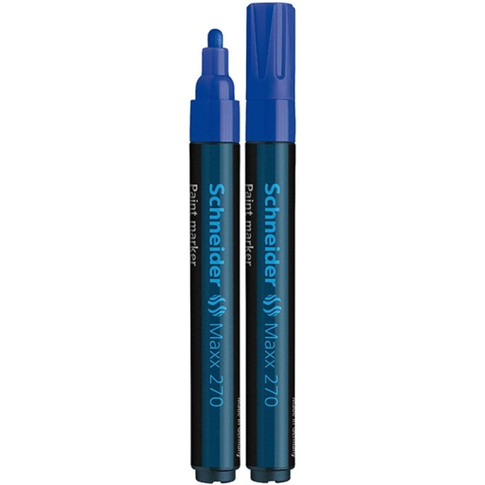 Marker cu Vopsea SCHNEIDER MAXX 270, Scriere 1-3 mm, Culoare Albastra, Marker Colorat, Marker pentru Birou
