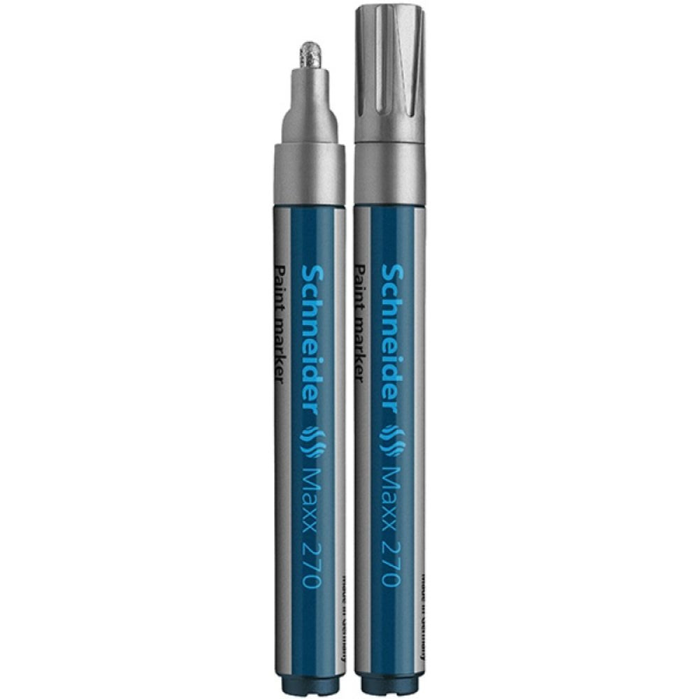 Marker cu Vopsea SCHNEIDER MAXX 270, Scriere 1-3 mm, Culoare Argintie, Marker Colorat, Marker pentru Birou