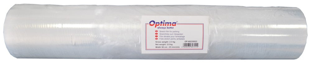 Folie Stretch Transparenta Optima, Uz Manual, 50cm Latime, 23microni, 2.25kg G.w, 2.0kg N.w