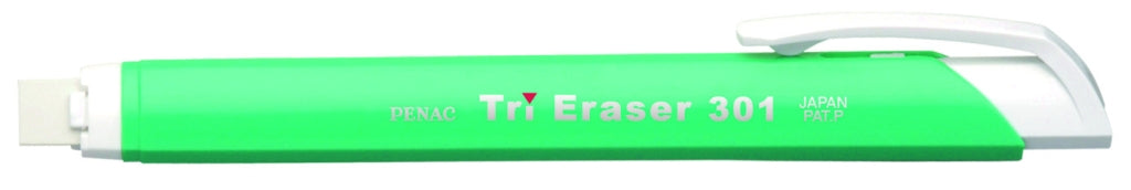 Radiera Mecanica Penac Tri Eraser, Triunghiulara, 100% Cauciuc - Corp Verde Pastel