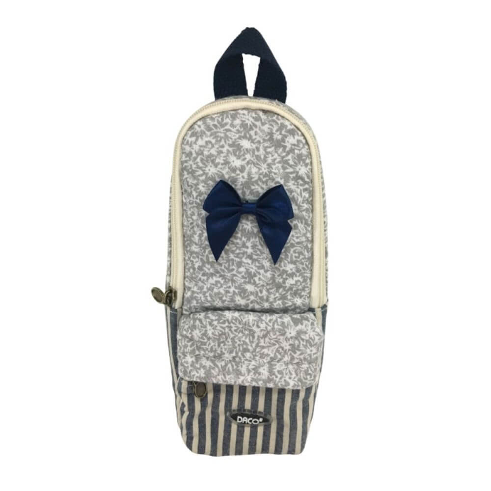 Penar Borseta DACO, 19.5x7.4, Bumbac, Gri, Borseta pentru Scoala, Penare Tip Borseta, Penar pentru Fete, Penare cu Fermoar, Penare din Bumbac, Penare de Scoala, Penare Scolare, Penar Scolar, Rechizite Scolare