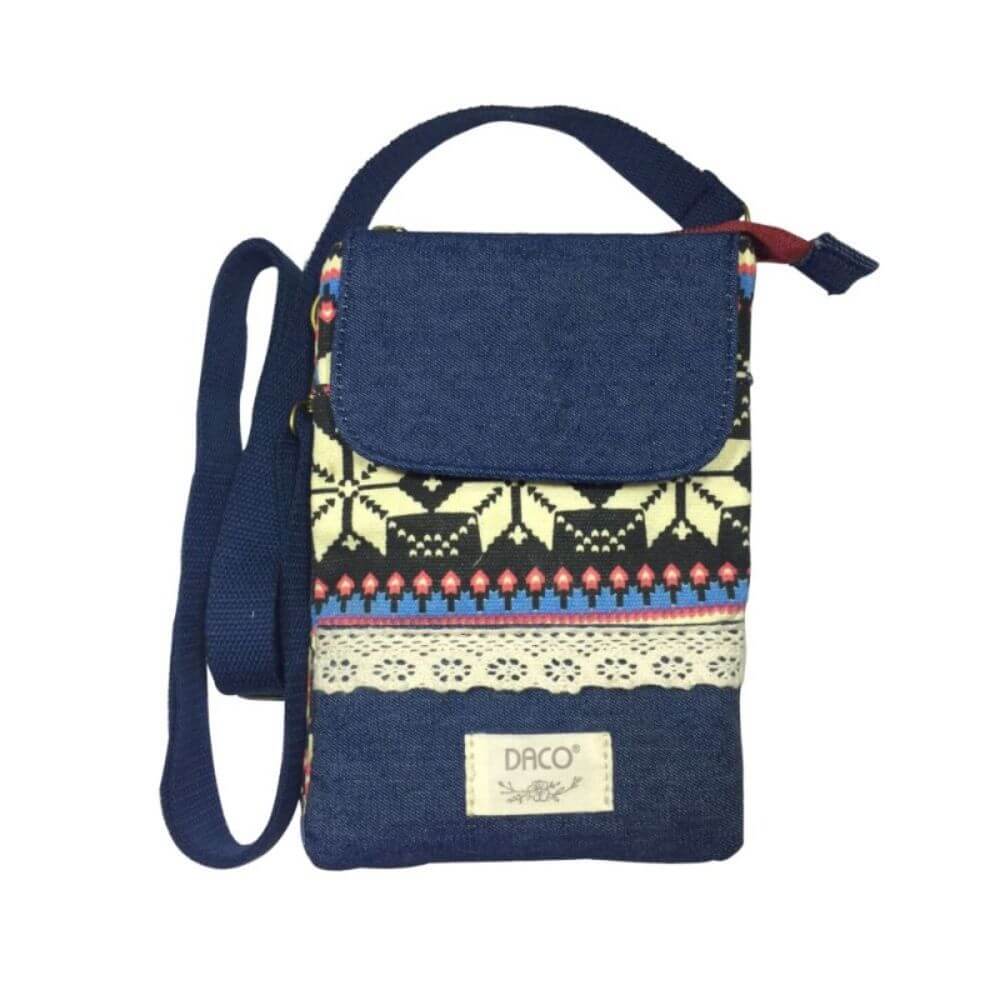 Penar Borseta DACO, 19x13 cm, Model Traditional, Material Bumbac, Multicolor, Borseta pentru Scoala, Penare Tip Borseta, Penar pentru Fete, Penare cu Fermoar, Penare din Bumbac, Penare de Scoala, Penare Scolare, Penar Scolar, Rechizite Scolare