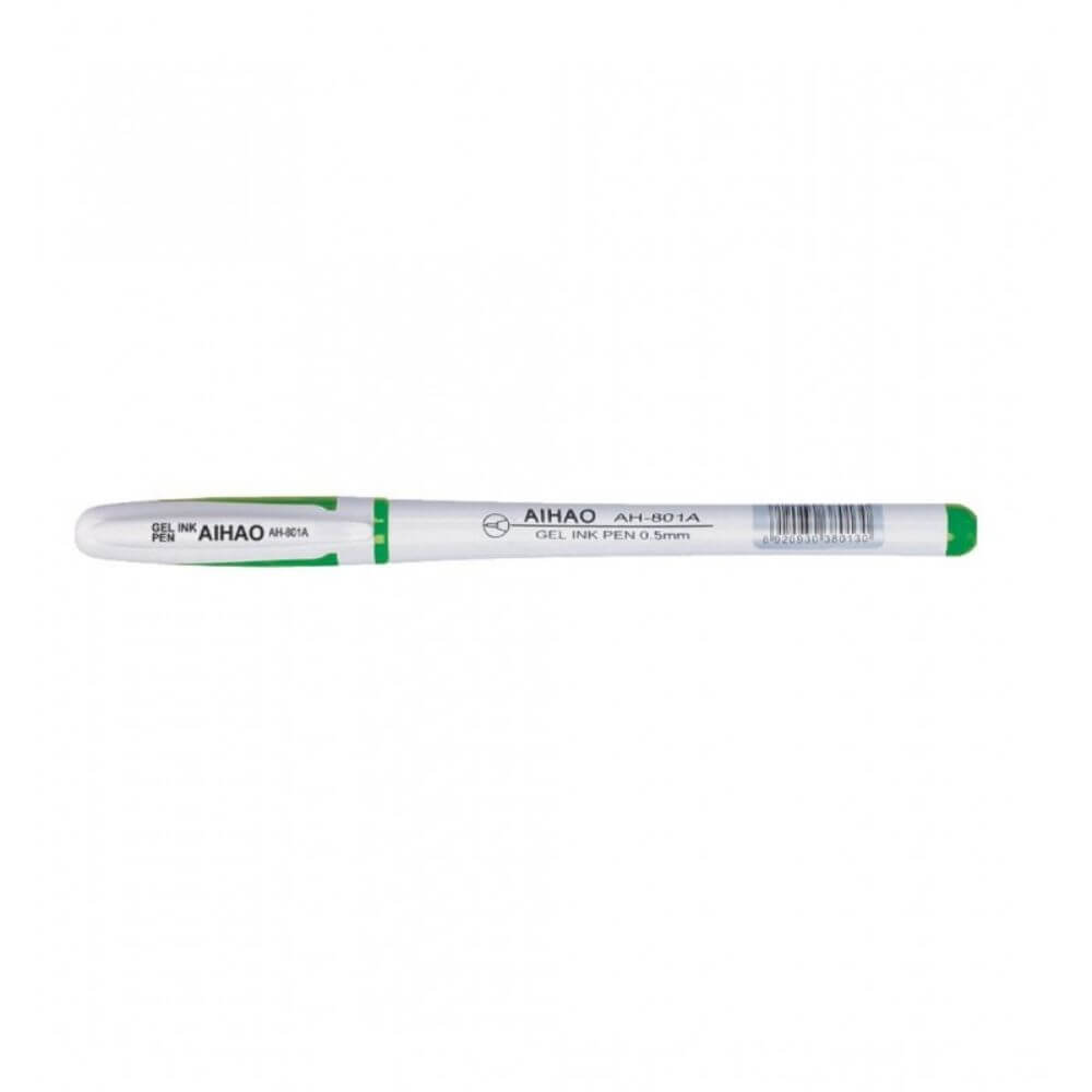 Pixuri Gel AIHAO, 48 Buc/Set, Varf 0.5 mm, Scriere Verde, Corp din Plastic Alb/Verde, Pixuri AIHAO 801A, Pixuri cu Gel, Pix cu Gel Verde, Pixuri Scoala, Pixuri Verzi, Pix Verde, Set Pixuri cu Gel, Set Pixuri Scoala, Set Pixuri Colorate