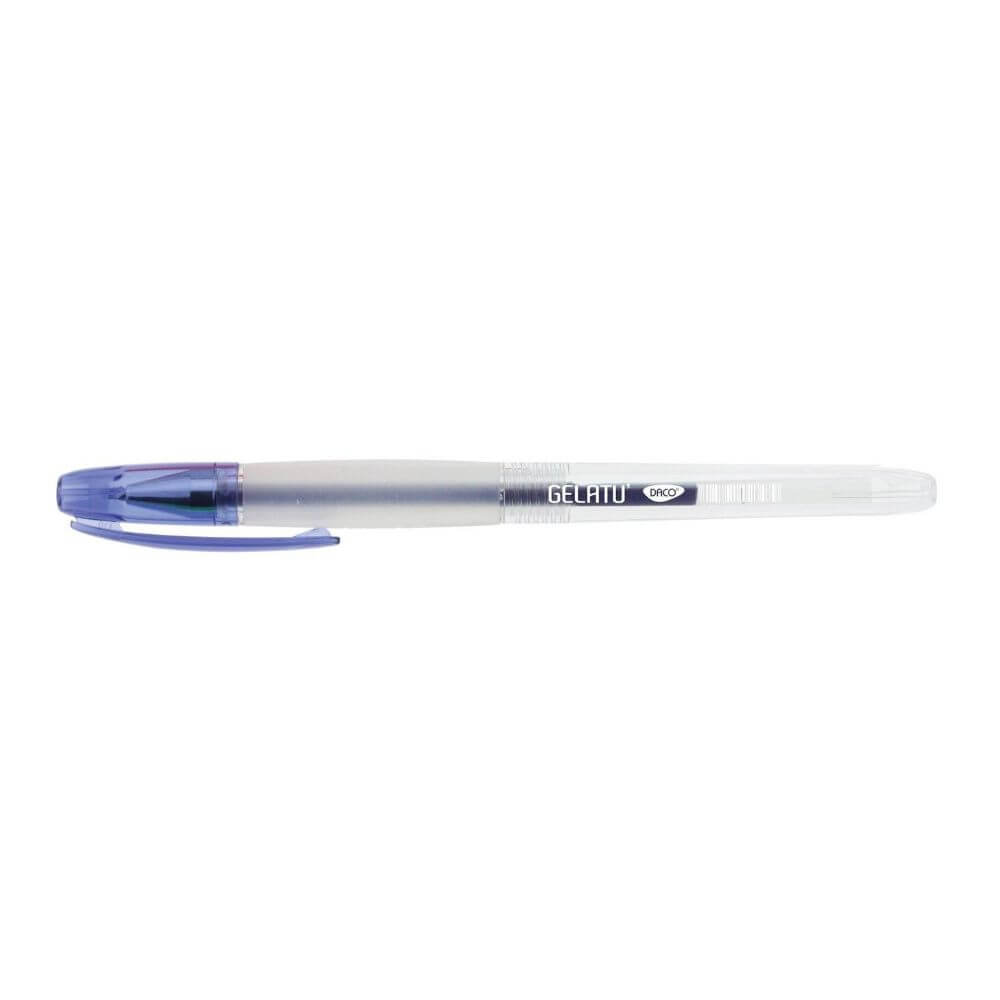 Pix cu Gel DACO Gelatu, Varf 0.7 mm, Corp din Plastic, Mina Albastra, pe Baza de Apa, Pixuri cu Gel, Pixuri Scolari, Pixuri Scoala, Pixuri Scolare, Pix pentru Scoala, Pix Plastic, Pixuri Copii, Pixuri Albastre, Pix cu Gel Albastru,