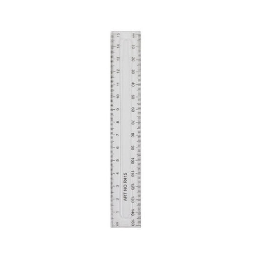 Rigla din Plastic Transparent, 15 cm - Rechizite Scolare