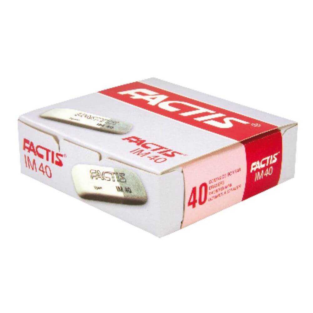 Set 48 Radiere FACTIS, Cauciuc Natural, Alb/Gri, Radiera Alba, Radiera Dreptunghiulara, Radiere, Guma de Sters, Gume de Sters, Radiera Creion, Radiere Creion, Radiera Cauciuc, Radiera Simpla, Instrumente de Sters, Rechizite