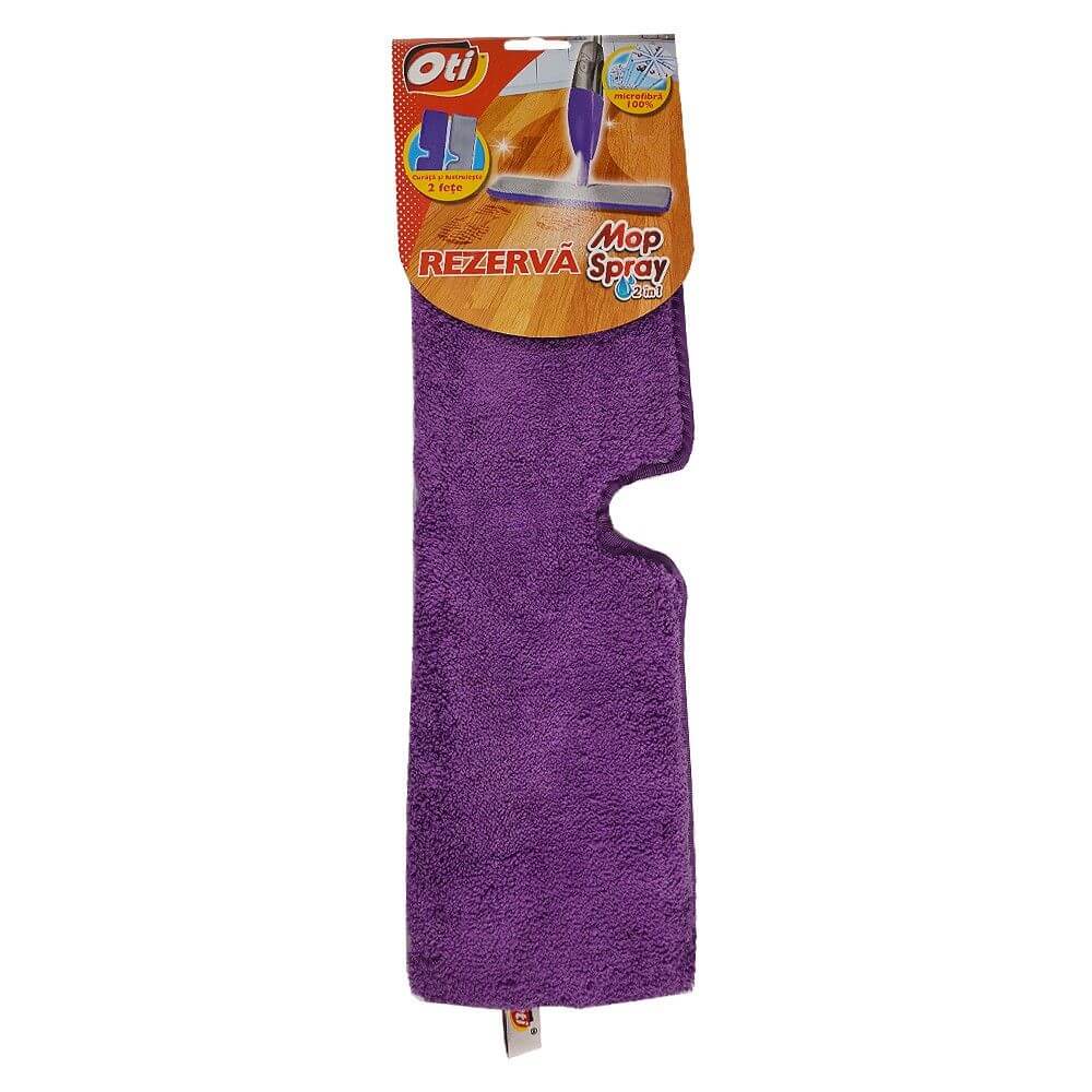 Rezerva Mop Tip Spray OTI, Microfibra, Culoare Mov/Gri, Rezerve Spray pentru Mop, Rezerva pentru Mop Plat, Rezerve Spray cu 2 Fete pentru Mop, Accesorii Curatenie, Accesorii Menaj