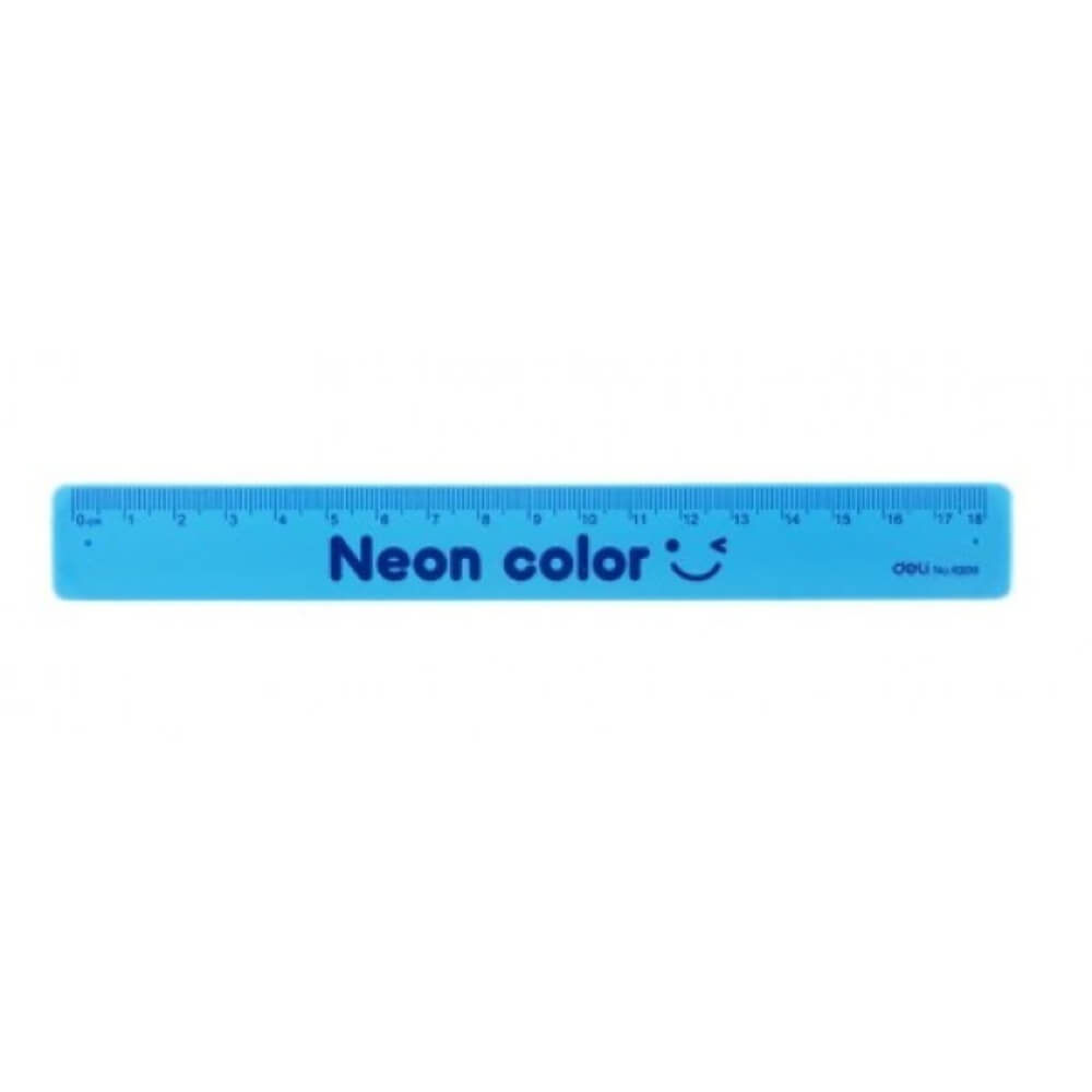 Rigla Flexbila din Silicon Deli Neon Color, Dimensiune 18 cm, Albastra, Rigla, Rigla Flexibila, Rigla din Silicon, Rigla Deli, Rigla din Silicon Deli, Rigla Silicon Deli, Rigla 18 cm, Rigla din Silicon 18 cm, Rigla Gradata