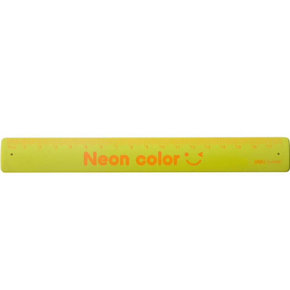 Rigla Flexbila din Silicon Deli Neon Color, Dimensiune 18 cm, Verde, Rigla, Rigla Flexibila, Rigla din Silicon, Rigla Deli, Rigla din Silicon Deli, Rigla Silicon Deli, Rigla 18 cm, Rigla din Silicon 18 cm, Rigla Gradata