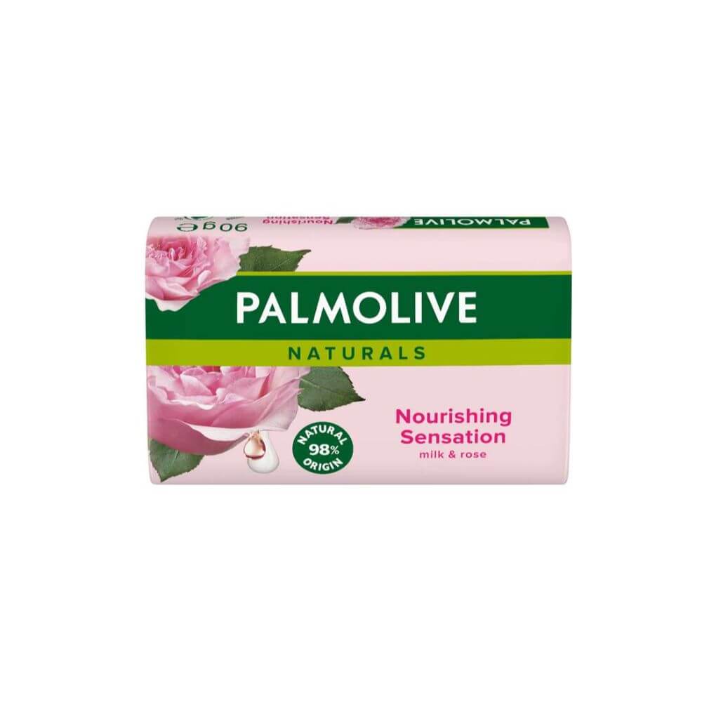 Sapun Solid PALMOLIVE Naturals Milk & Rose, Greutate 90 g, Palmolive sapun solid natural cu lapte si tradafiri 90 g, Palmolive Naturals Milk and rose sapun solid 90 g
