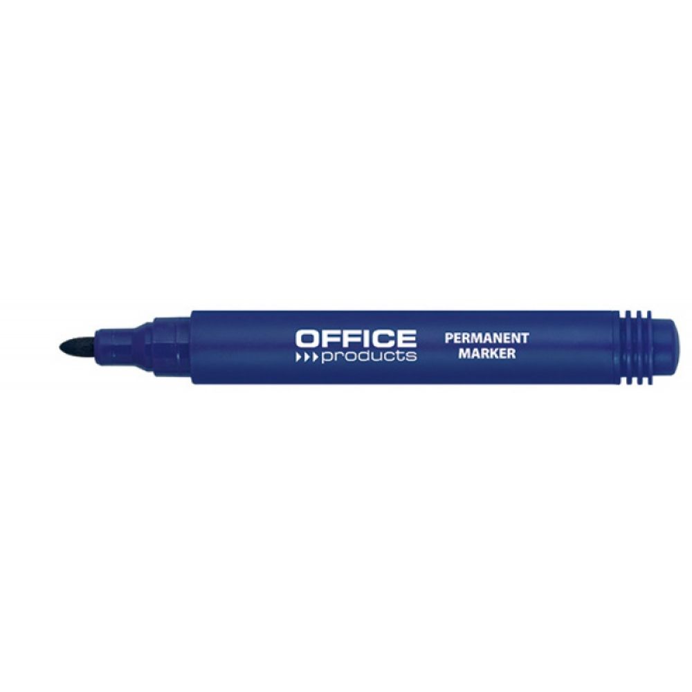 Set 12 Markere Permanente OFFICE Products, Varf Rotund, Scriere 1-3 mm, Albastru, Marker Permanent, Accesorii Birou, Instrumente de Scris