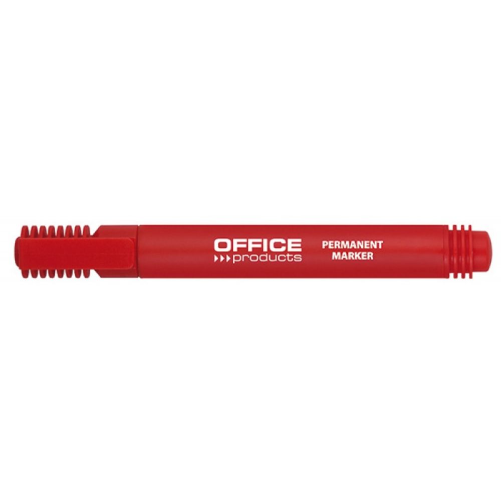 Set 12 Markere Permanente OFFICE Products, Varf Rotund, Scriere 1-3 mm, Rosu, Marker Permanent, Accesorii Birou, Instrumente de Scris
