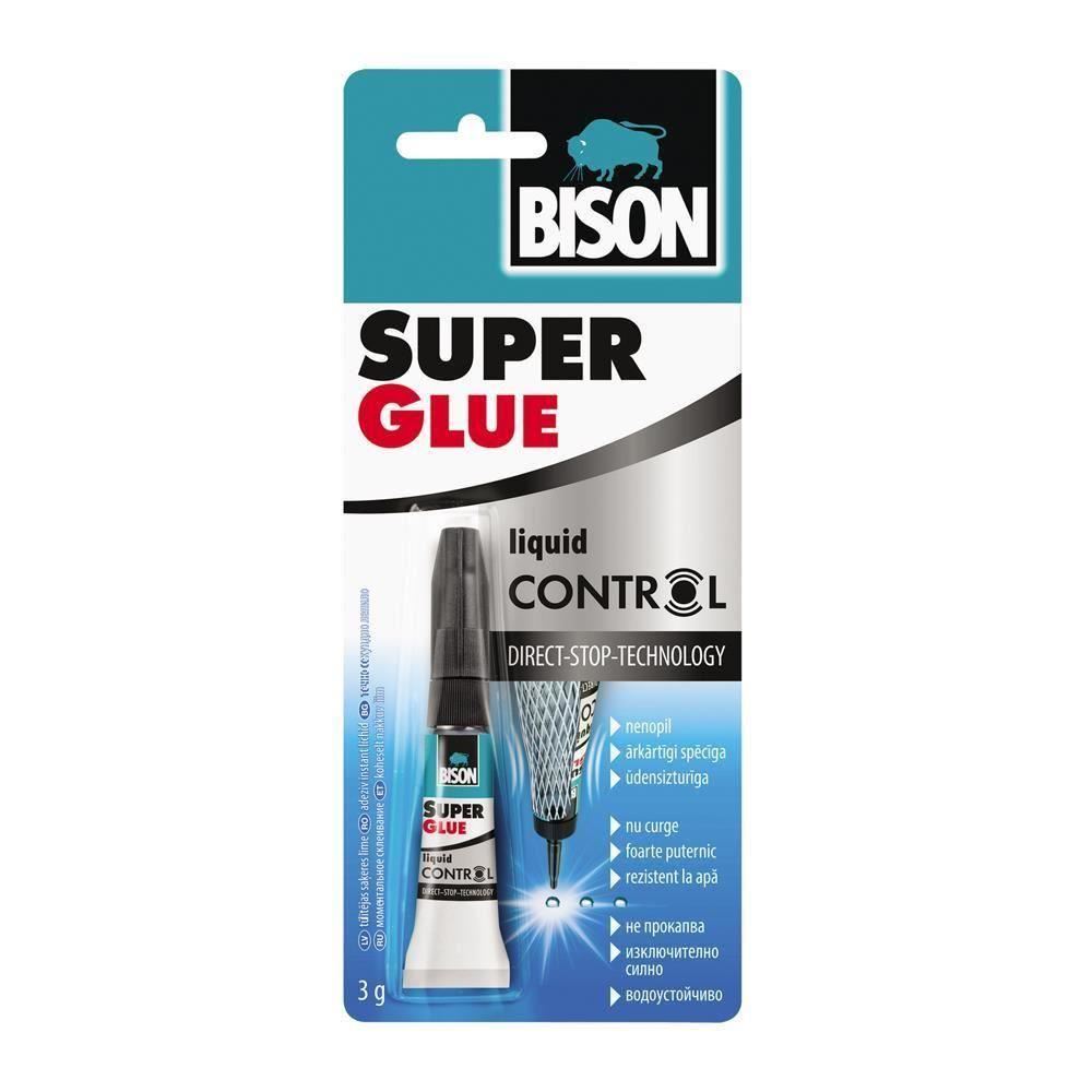 Super Glue BISON Liquid Control, 3 g, Adeziv Lichid, Lipici Universal, Lipici Super Glue, Lipici Puternic, Lipici Plastic, Adeziv Metal, Lipici Multisuprafete