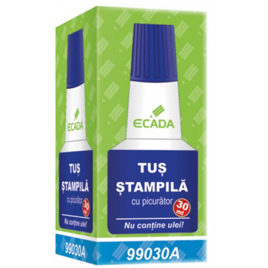Tus pentru Stampila ECADA, 30 ml, Albastru, Tus Stampila, Tus Stampila ECADA, Tus Stampila Albastra, Tus Albastru Stampila, Tus de Stampila, Tus Stampila Permanenta, Tus cu Stampila, Tus Tip Stampila